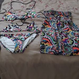 Colorful Op Bikini & Reversible Cover-up Bundle